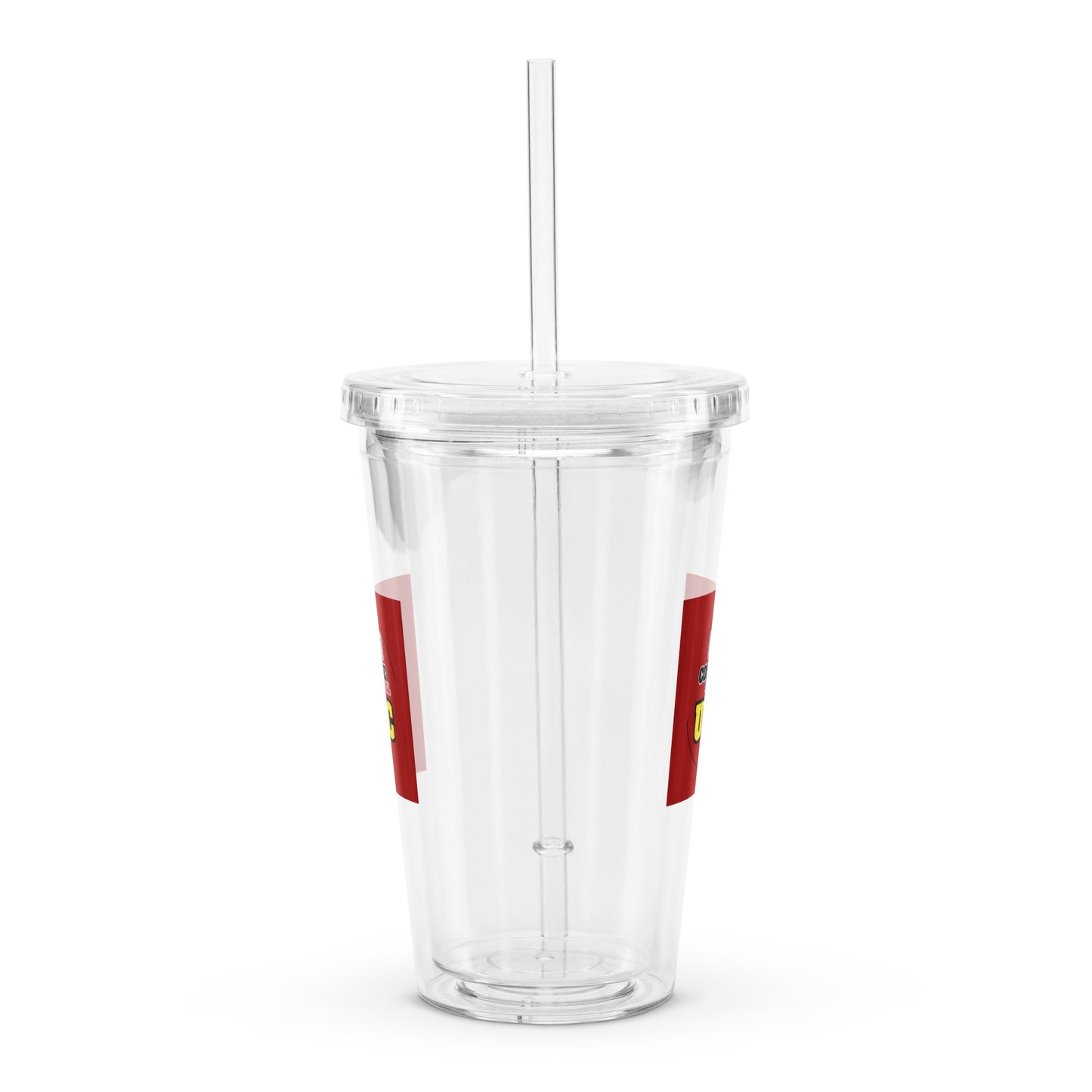 Clear plastic USC tumbler