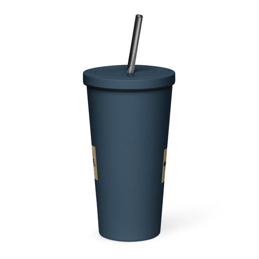 Insulated FSU VOCFB tumbler with a straw