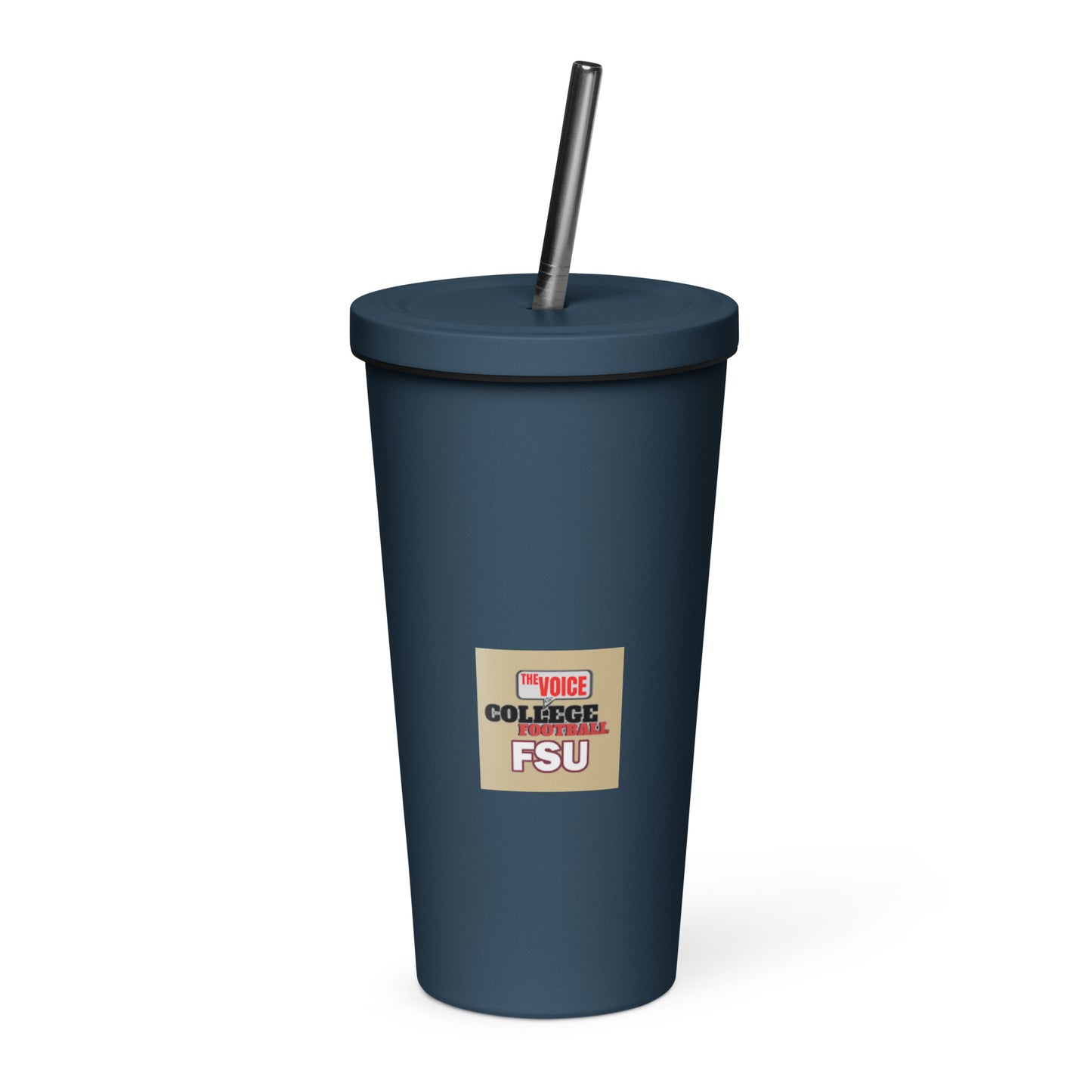 Insulated FSU VOCFB tumbler with a straw