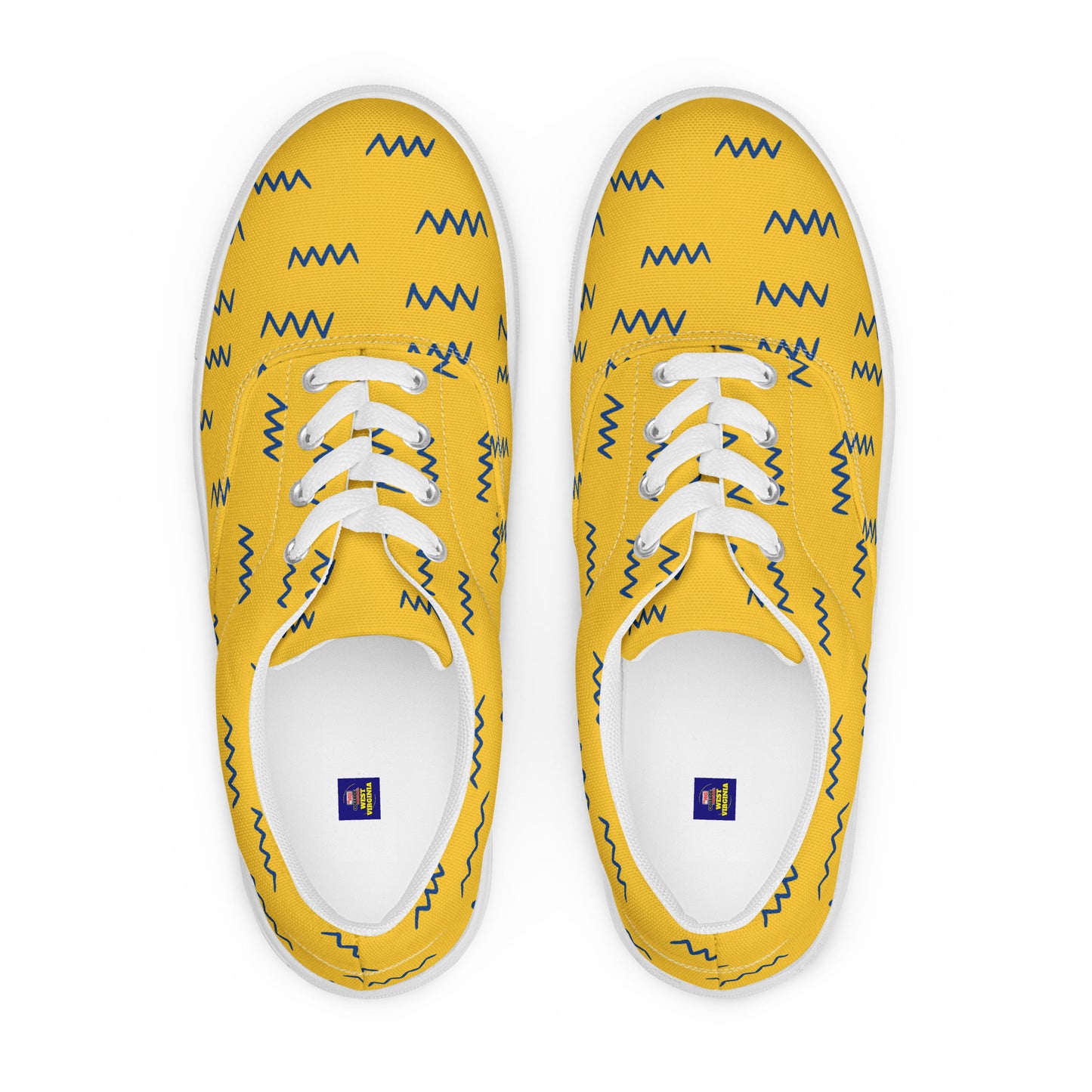 Men’s lace-up canvas WVU shoes