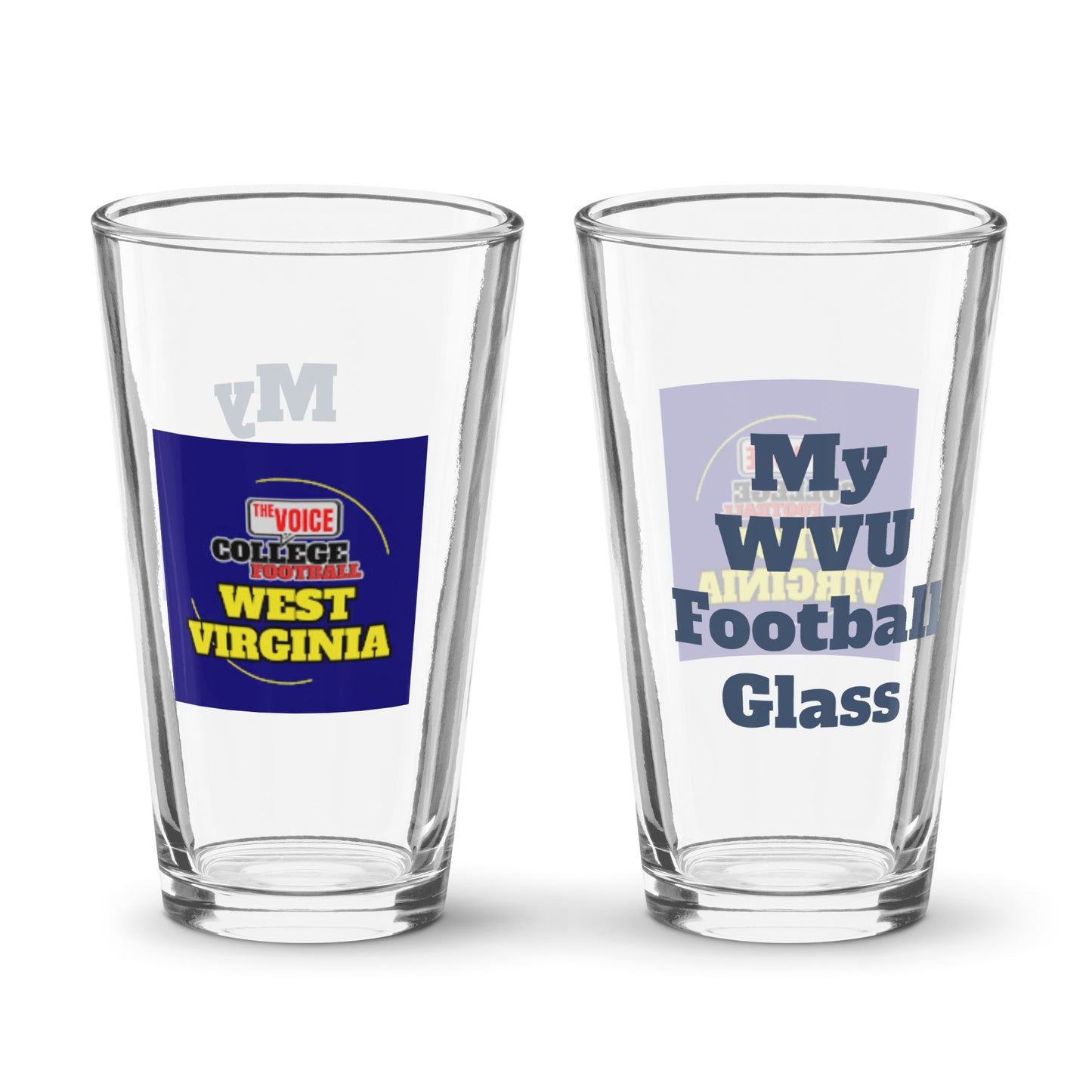 Shaker WVU pint glass