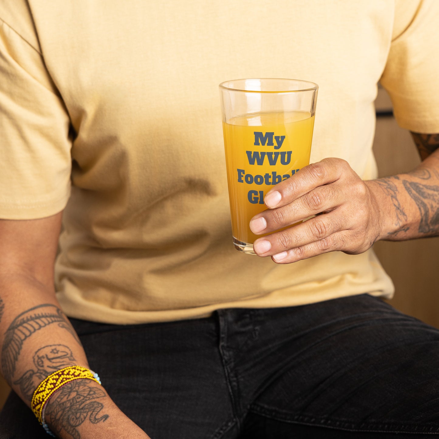 Shaker WVU pint glass