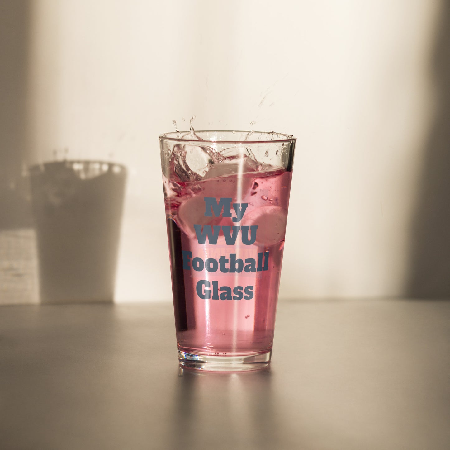 Shaker WVU pint glass