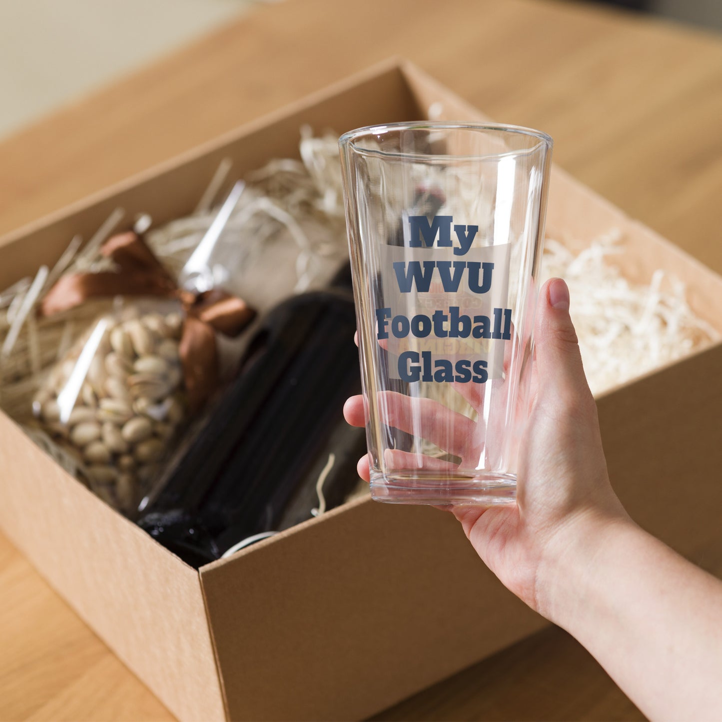 Shaker WVU pint glass