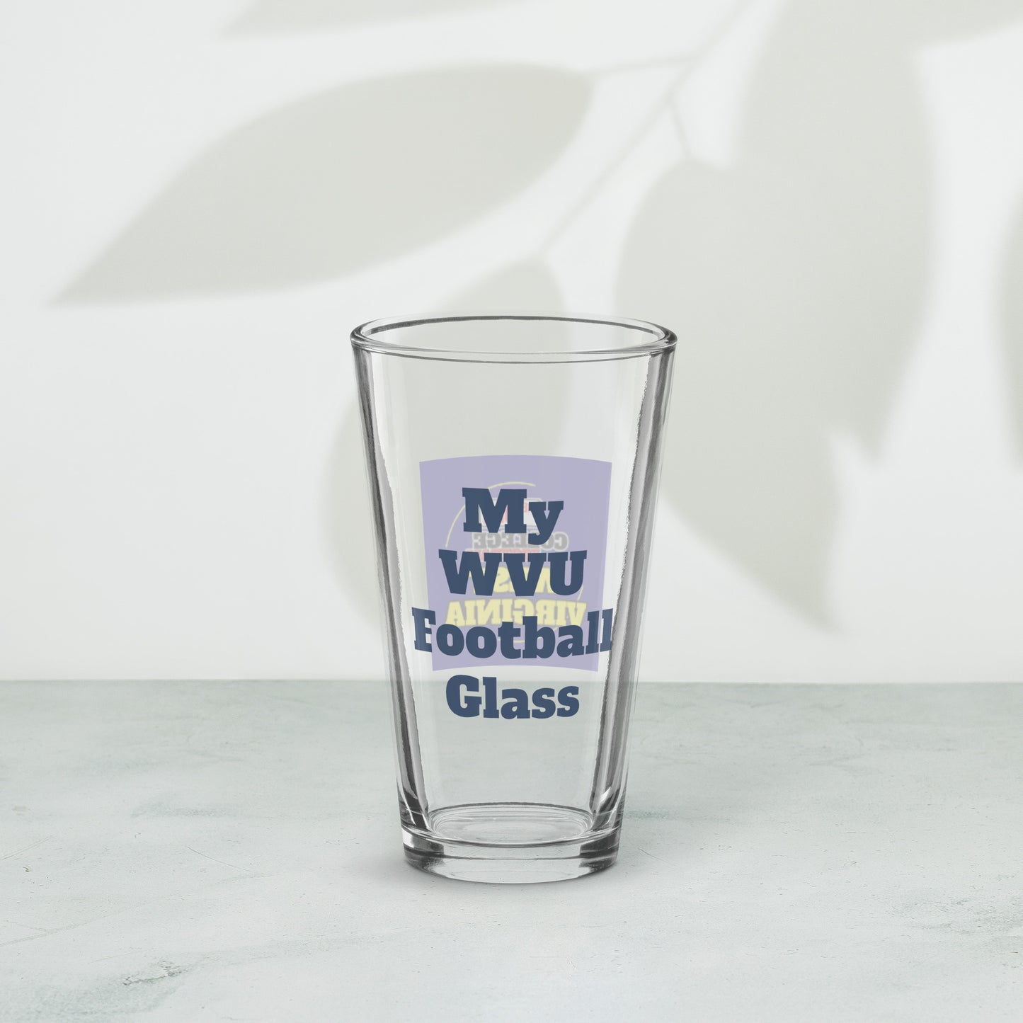 Shaker WVU pint glass