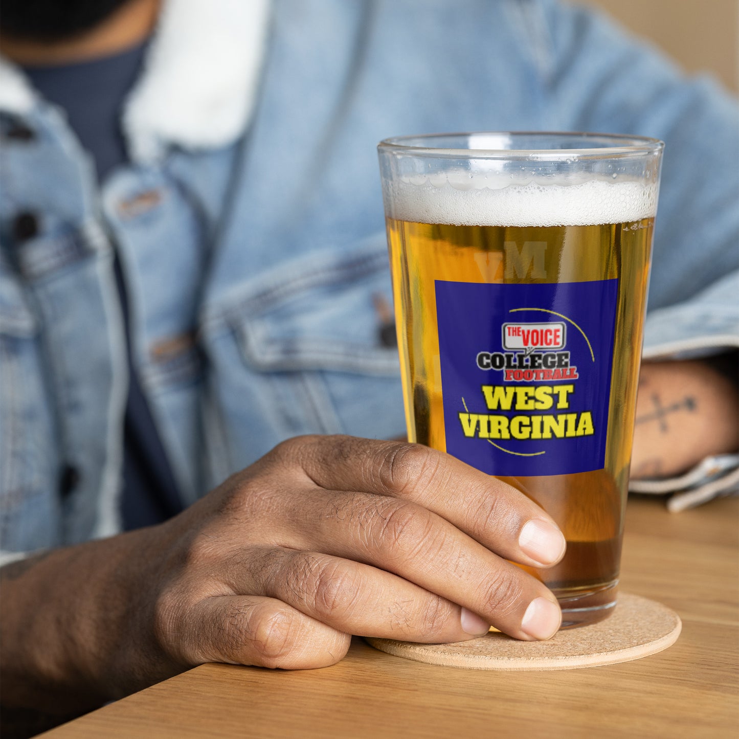 Shaker WVU pint glass