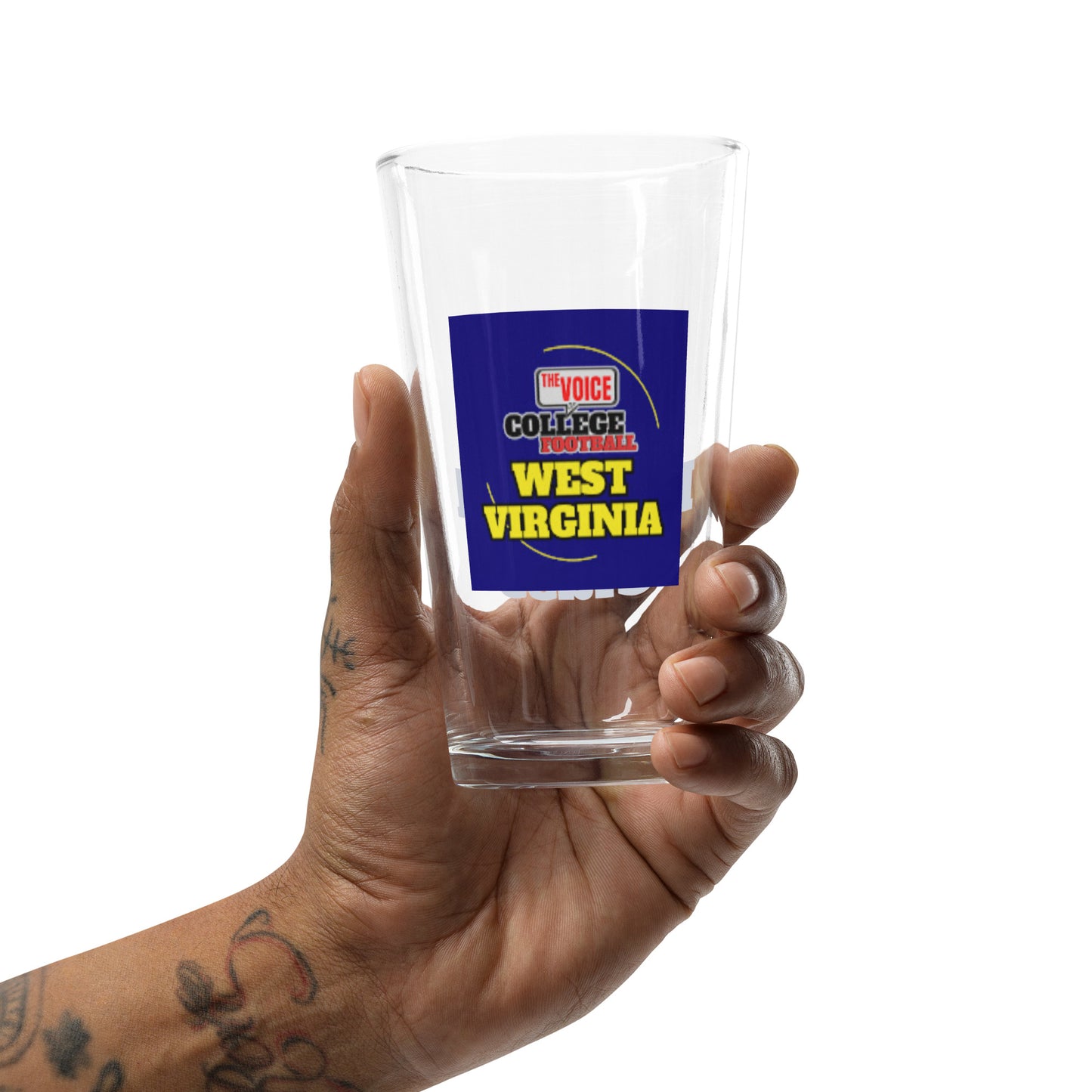 Shaker WVU pint glass