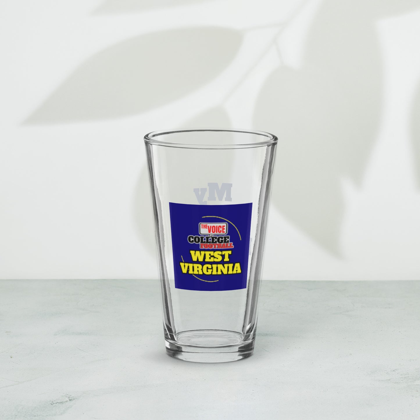 Shaker WVU pint glass