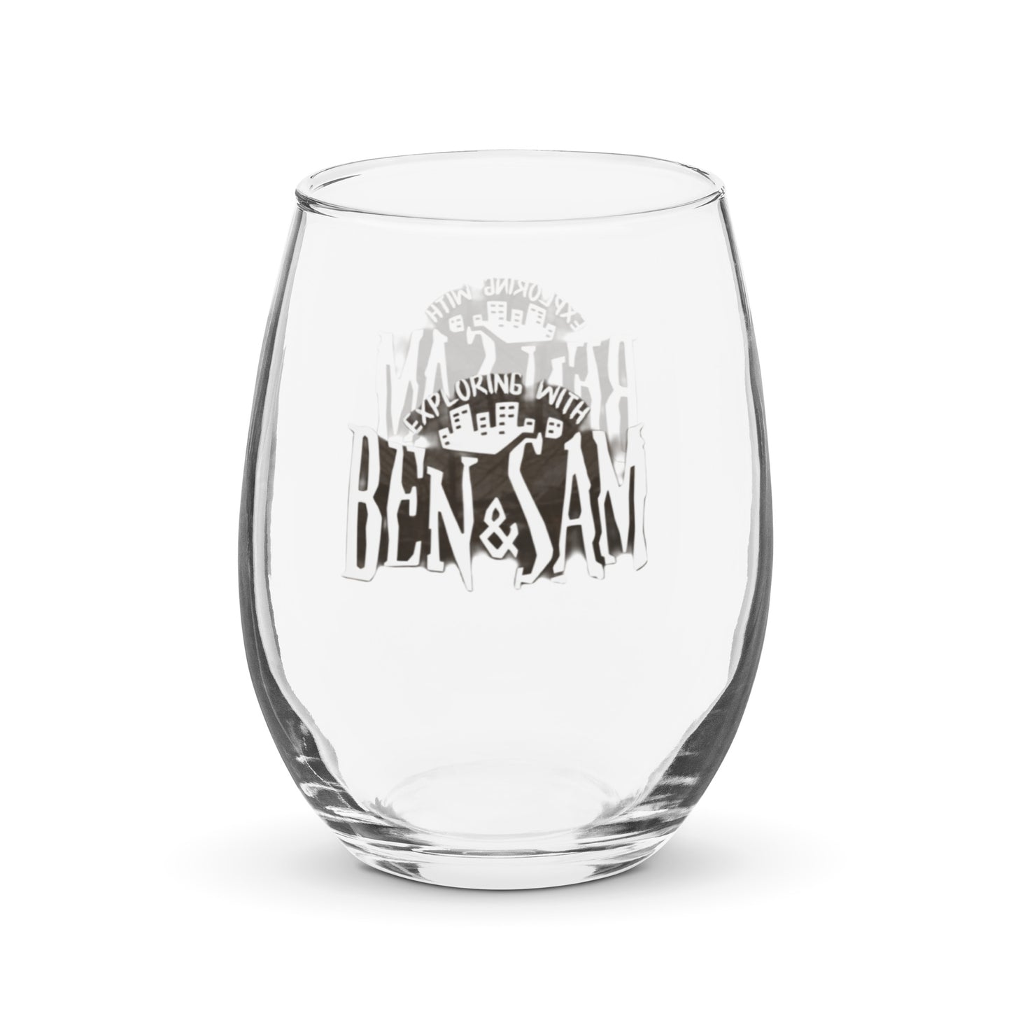 Stemless Ben and Sam wine glass