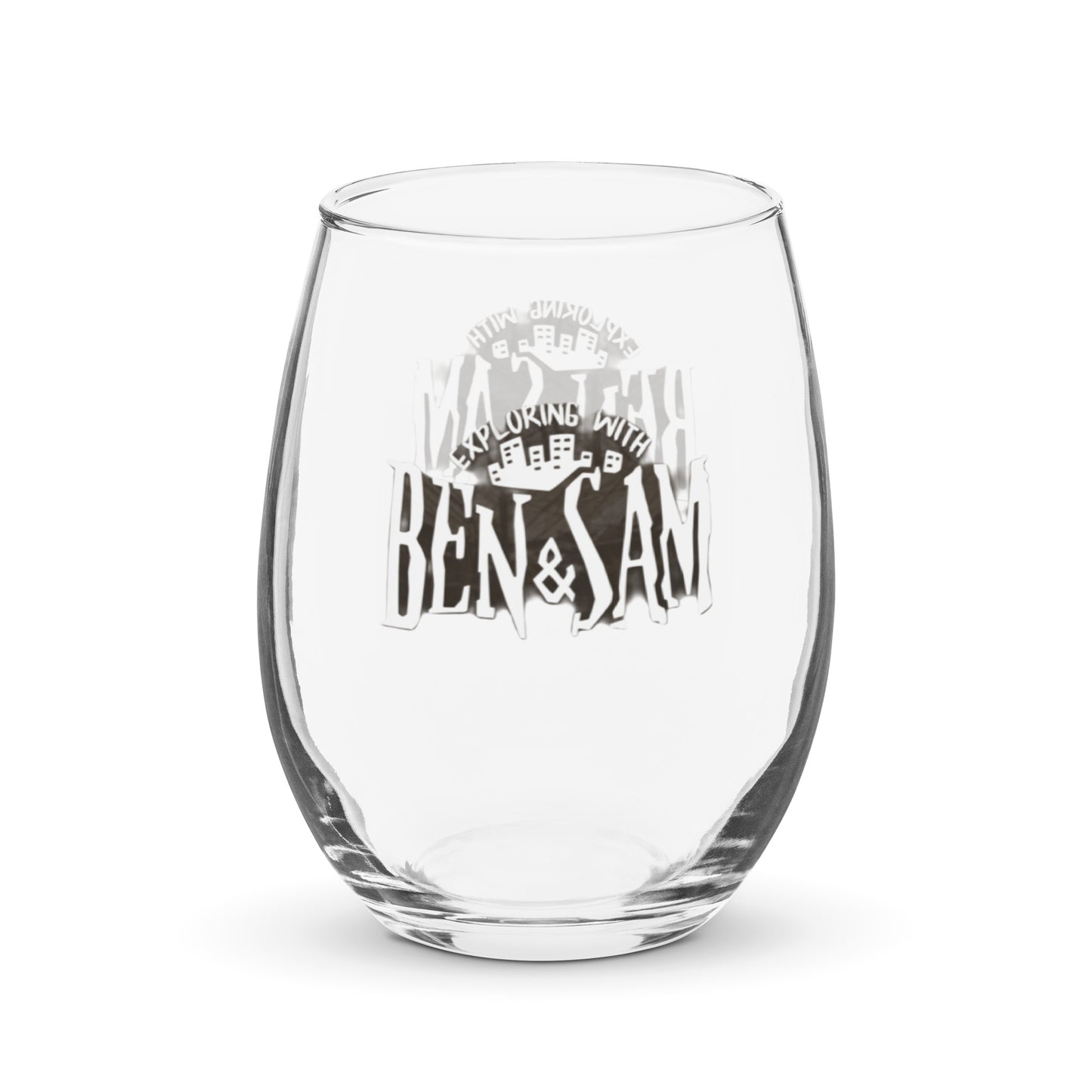 Stemless Ben and Sam wine glass