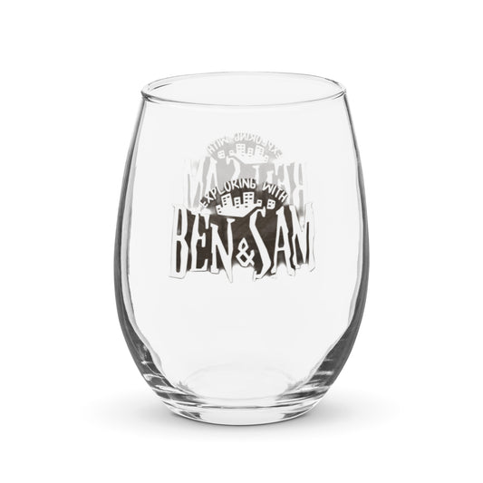 Stemless Ben and Sam wine glass