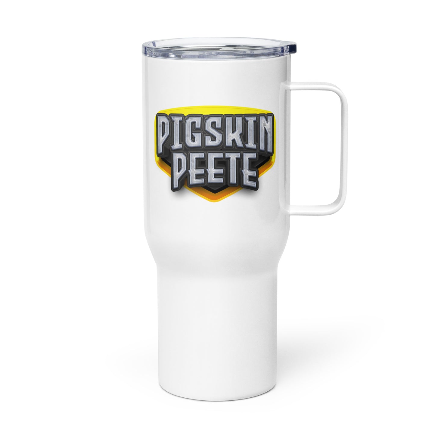 Pigskin Peete Travel mug with a handle