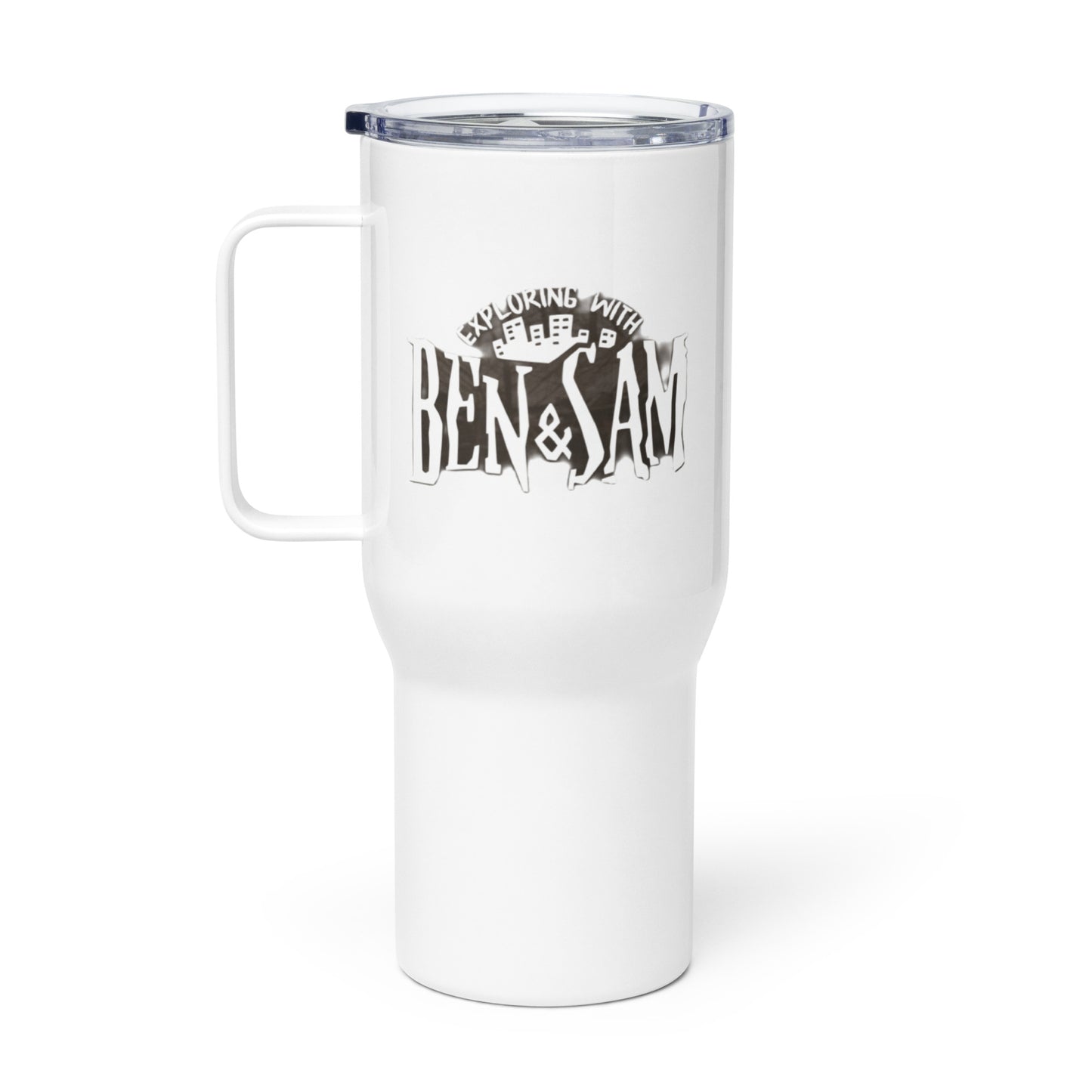 Travel mug with a handle From Exploring with Ben and Sam