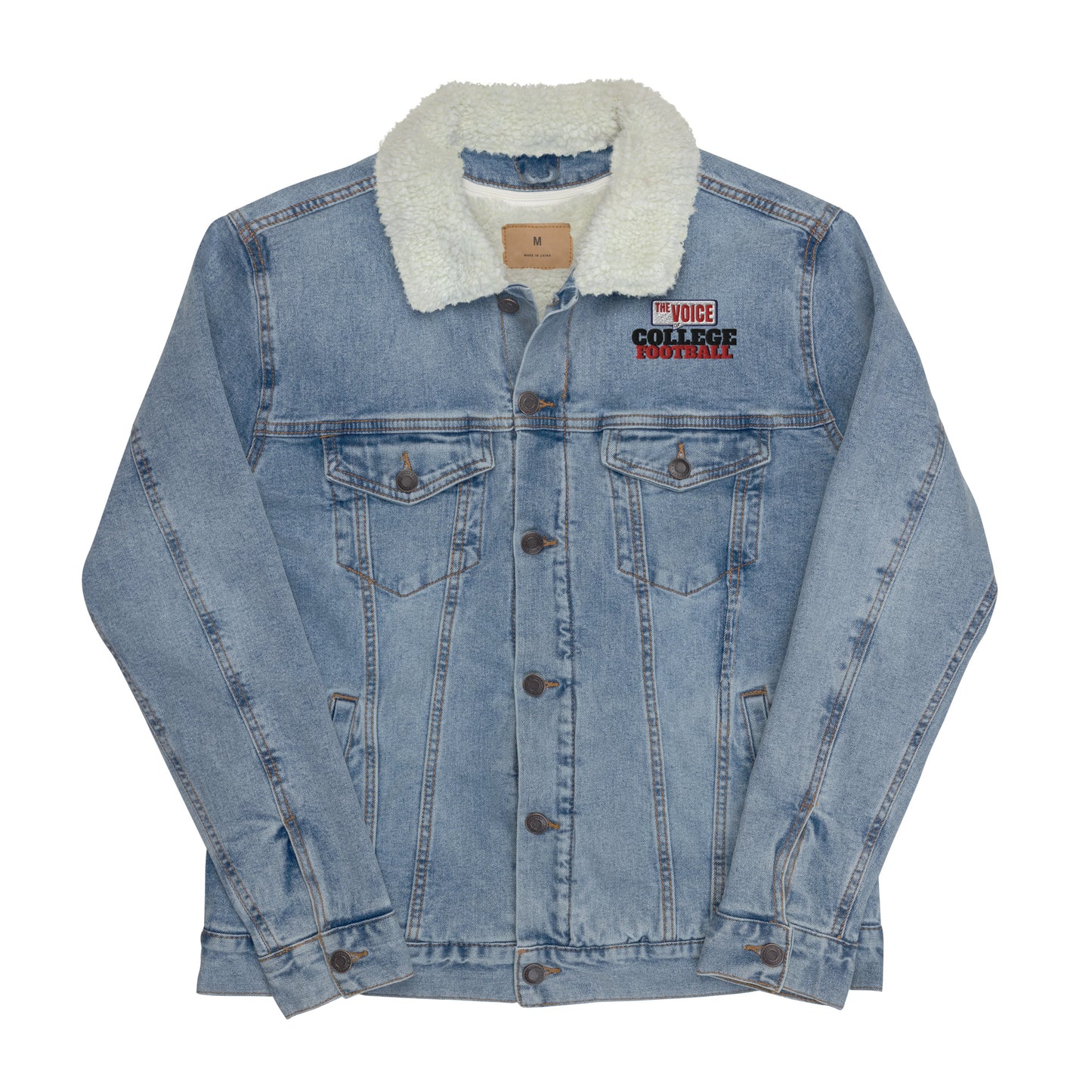 Unisex denim Voice of College Football sherpa jacket