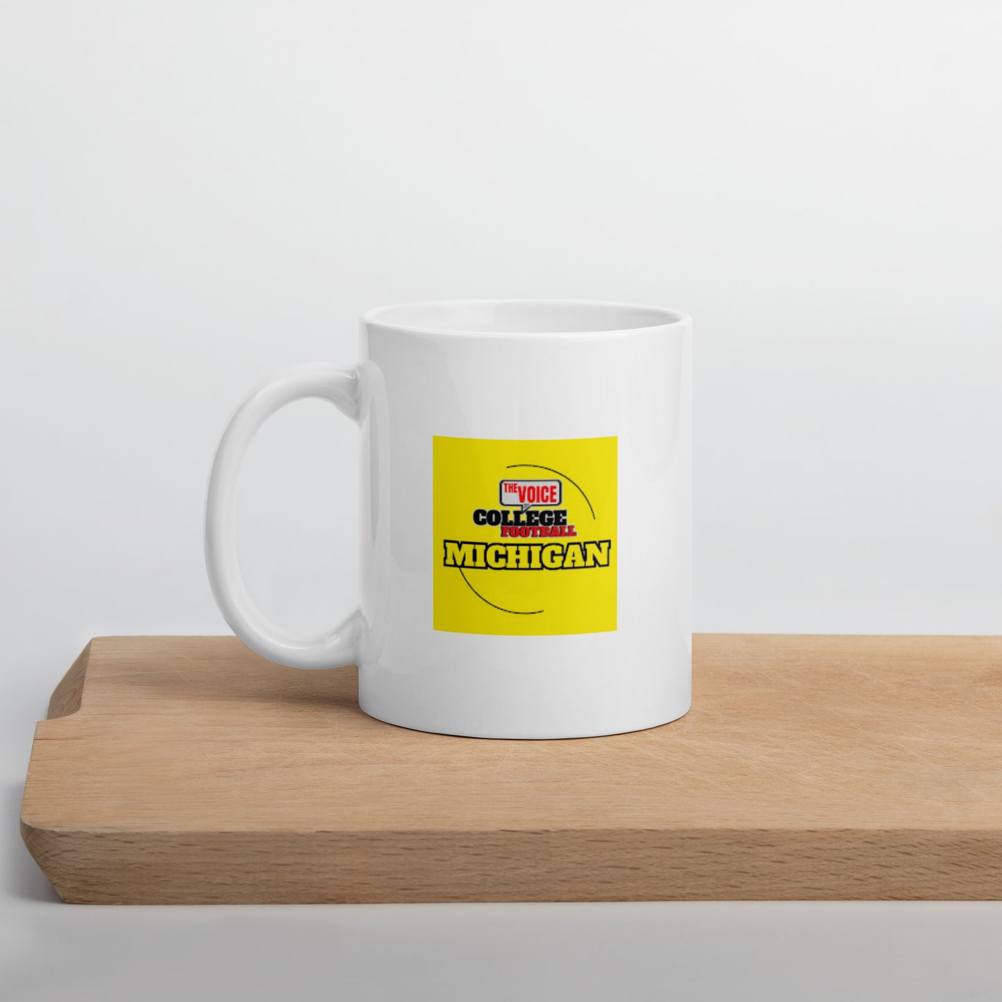 White glossy Michigan Football mug