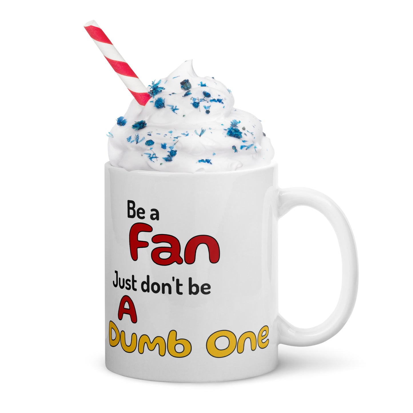 White glossy Dumb Fan mug