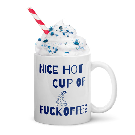 White glossy Fuckoffee mug