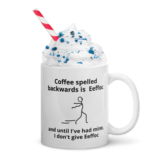 White glossy Eeffoc mug